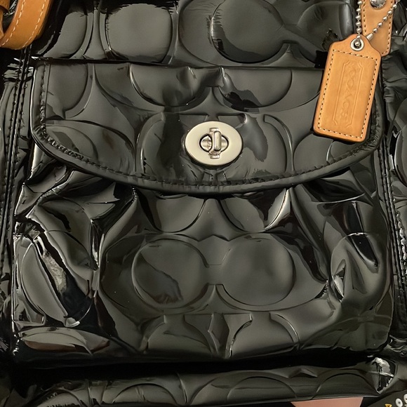 Coach Black Patent Leather Tote Bag - Picture 6 of 6